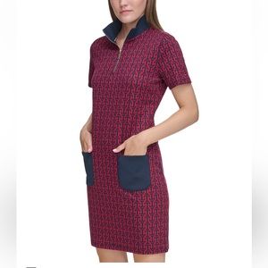 Tommy Hilfiger Women's Logo-Print Quarter-Zip Sheath Dress